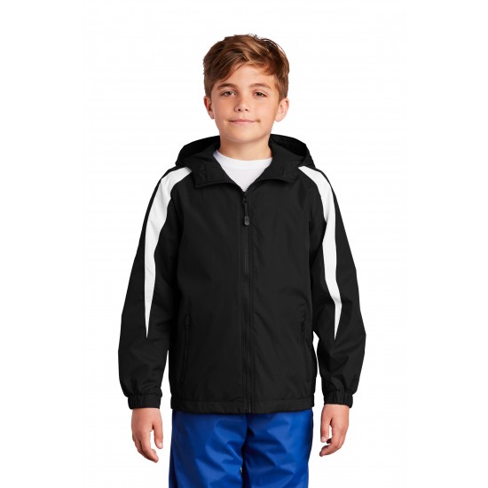 Sport tek fleece lined colorblock jacket top